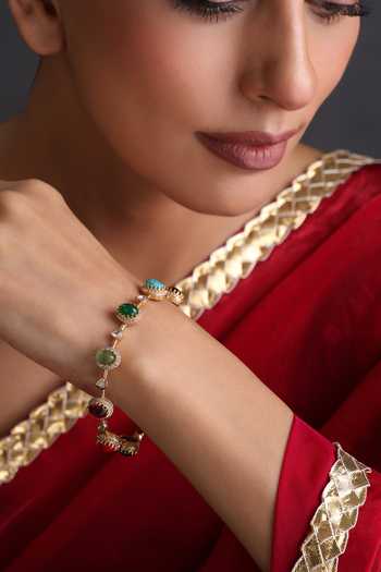 Swabhimann Multicolour Polki Studded Bangle 