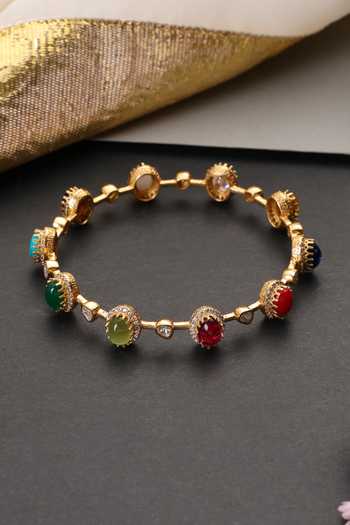 Swabhimann Multicolour Polki Studded Bangle 
