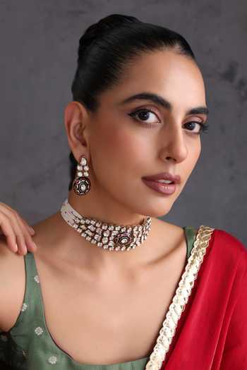 Swabhimann Red & Green Kundan Choker Set 