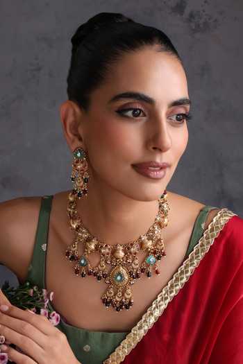 Swabhimann Multicolour Temple Work Necklace Set 