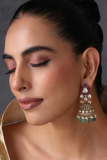 Swabhimann Multicolour Polki Jhumka Earrings 