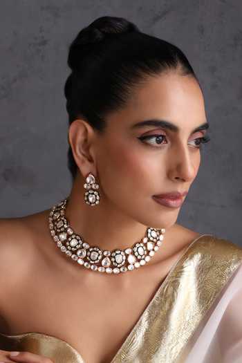 Swabhimann Green Polki Necklace Set 