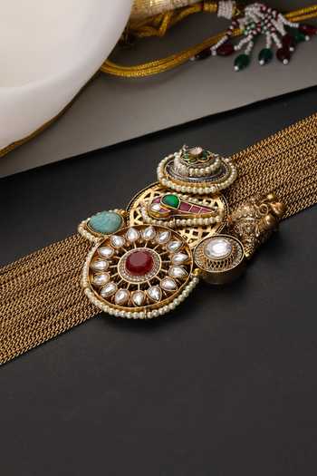 Shop_Swabhimann_Multi Color Multicolour Polki Choker _Online_at_Aza_Fashions