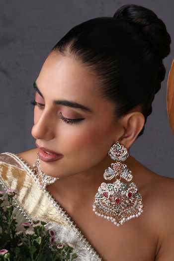 Buy_Swabhimann_Multi Color Multicolour Jadau Dangler Earrings _Online_at_Aza_Fashions