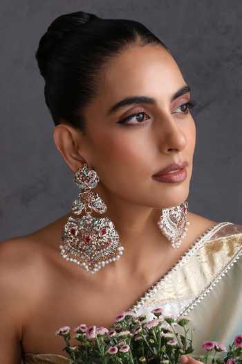 Swabhimann Multicolour Jadau Dangler Earrings 