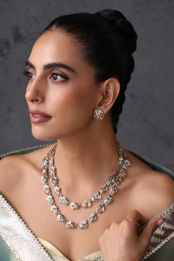 Shop_Swabhimann_Multi Color Jadau Layered Necklace Set _Online_at_Aza_Fashions