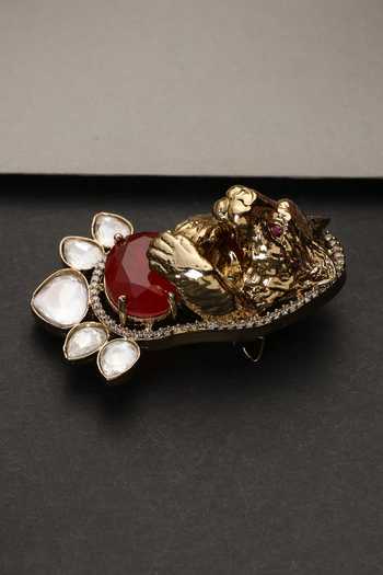 Swabhimann Ruby & Polki Brooch 