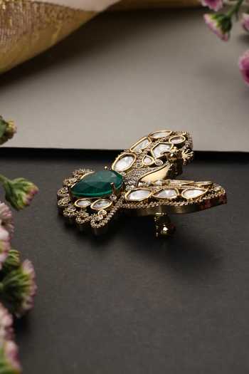 Swabhimann Emerald & Polki Brooch 