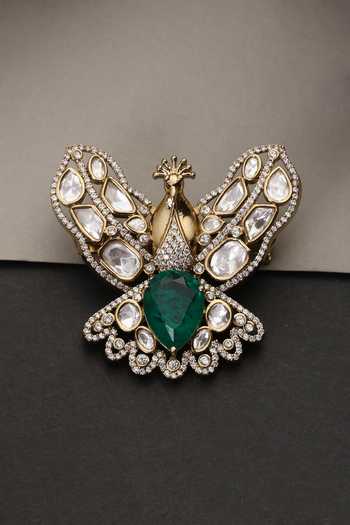 Swabhimann Emerald & Polki Brooch 