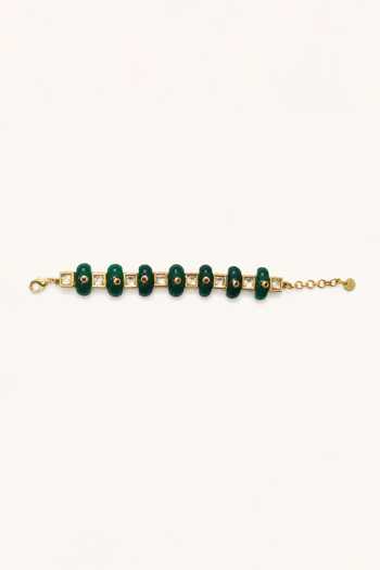 Tad Accessories Imitation Kundan Stones Brass Bracelet 