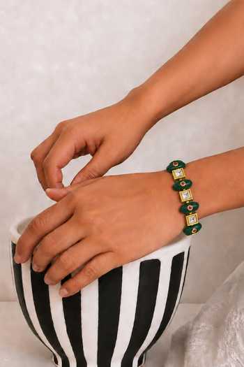 Tad Accessories Imitation Kundan Stones Brass Bracelet 