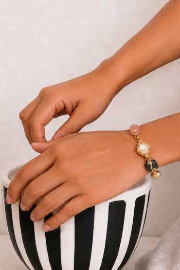 Buy Tad Accessories Multi Color Handmade Brass Stones Bracelet Online at Aza Fashions Buy_Tad Accessories_Multi Color Handmade Brass Stones Bracelet _Online_at_Aza_Fashions