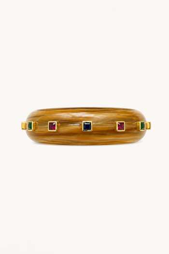 Tad Accessories Handmade Brass Resin Cuff Bracelet 