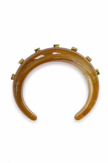 Tad Accessories Multi Color Handmade Brass Resin Cuff Bracelet Online at Aza Fashions Tad Accessories_Multi Color Handmade Brass Resin Cuff Bracelet _Online_at_Aza_Fashions
