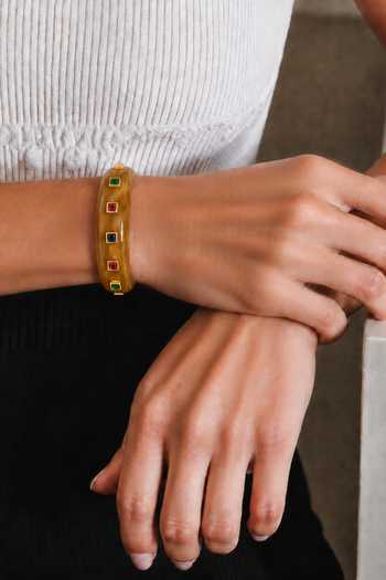 Tad Accessories Handmade Brass Resin Cuff Bracelet 