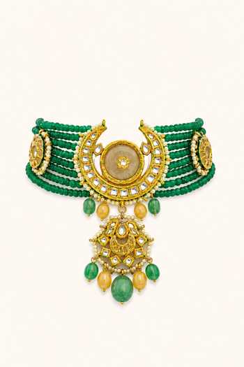 Tad Accessories Beaded Necklace & Pair Of Earrings Set 
