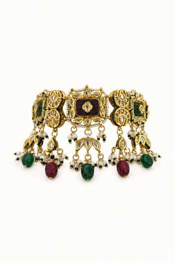 Tad Accessories Stone Drop Necklace & Pair Of Earrings Set 