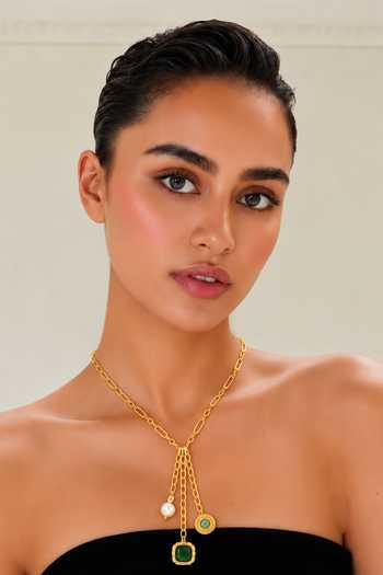 Tad Accessories Brass Charm Necklace