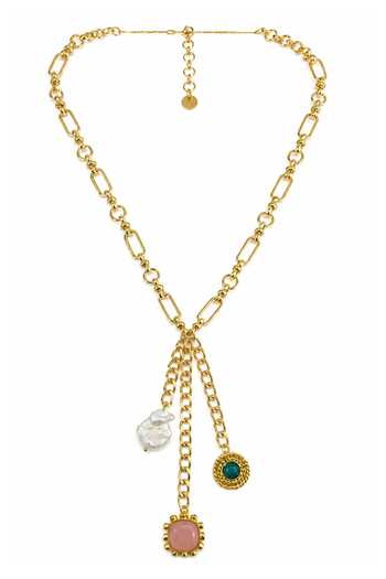 Tad Accessories Semi Precious Stone Charm Necklace