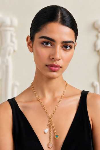 Tad Accessories Semi Precious Stone Charm Necklace