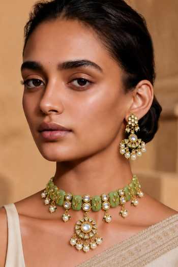 Tad Accessories Imitation Kundan Necklace & Earrings Set 
