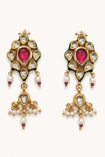 Tad Accessories_Multi Color Imitation Kundan Necklace Set _Online_at_Aza_Fashions