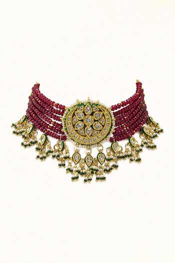 Tad Accessories Kundan Necklace & Earrings Set 