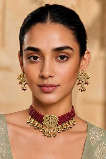 Tad Accessories Kundan Necklace & Earrings Set 