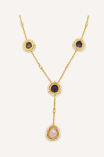 Tad Accessories Semi Precious Stone Brass Necklace
