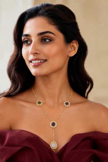 Tad Accessories Semi Precious Stone Brass Necklace