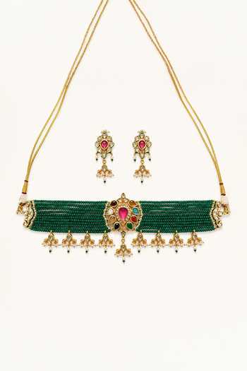 Tad Accessories Beaded Necklace & Earrings Set 