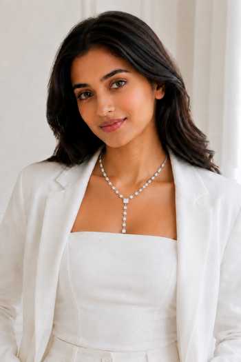 Tad Accessories_Silver Plated Cubic Zirconia Pendant Necklace _Online_at_Aza_Fashions