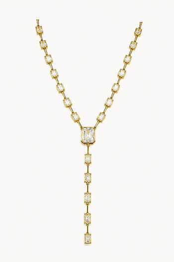 Tad Accessories Gold Finish Cubic Zirconia Brass Necklace 