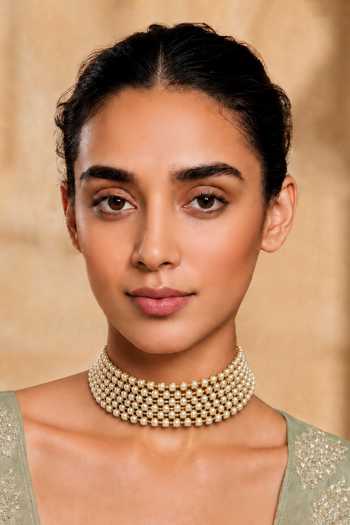 Buy_Tad Accessories_Gold Plated Brass Choker Necklace _Online_at_Aza_Fashions