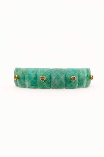 Tad Accessories_Blue Brass Stone Bracelet _Online_at_Aza_Fashions