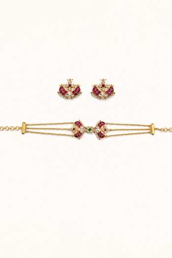 Tad Accessories Brass Necklace & Earrings Set 