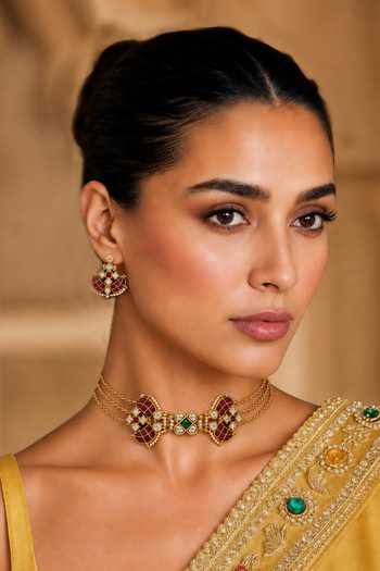 Tad Accessories Brass Necklace & Earrings Set 