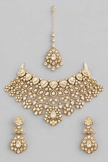 Zevar By Geeta Kundan Polki Necklace Set 