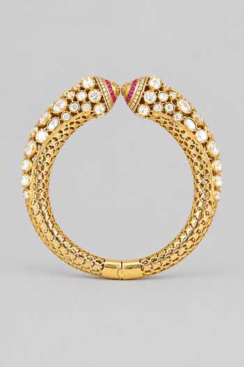 Zevar By Geeta Moissanite Openable Cuff Bracelet 