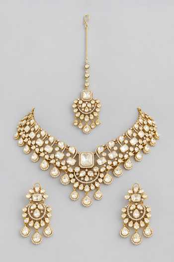 Zevar By Geeta Kundan Polki Necklace Set