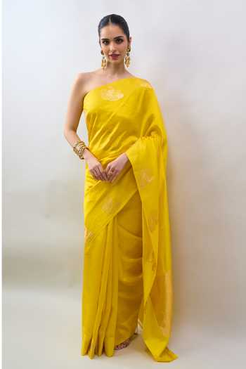 Mint N Oranges Hand Woven Saree With Unstitched Blouse Piece 