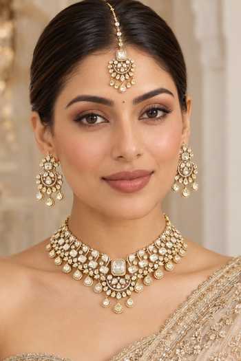 Zevar By Geeta Kundan Polki Necklace Set