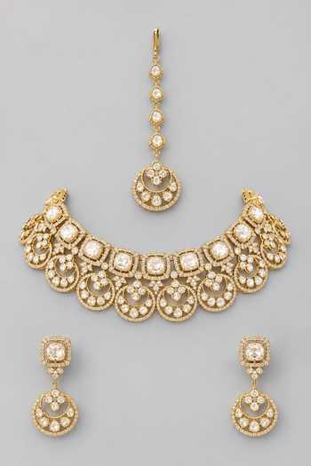 Zevar By Geeta Moissanite Necklace Set