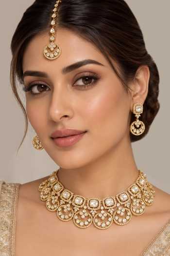 Zevar By Geeta Moissanite Necklace Set