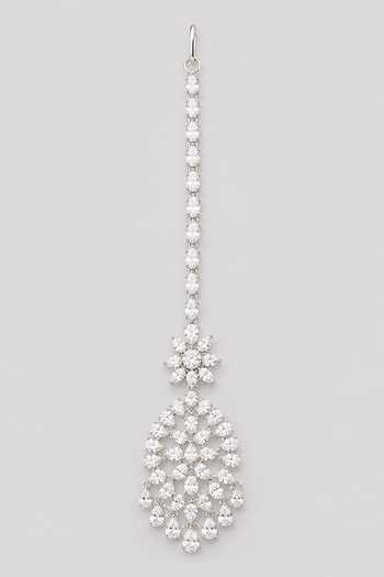 Zevar By Geeta White Finish Maang Tikka