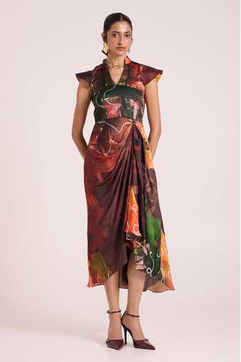 Advait Ceres Draped Midi Dress 