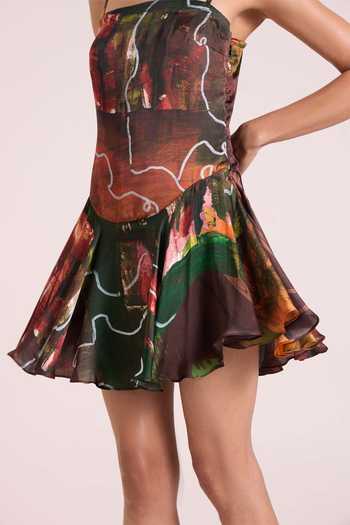 Buy Advait Multi Color Georgette, Satin Bandeau Neck Ceres Short Printed Dress Online at Aza Fashions Buy_Advait_Multi Color Georgette, Satin Bandeau Neck Ceres Short Printed Dress _Online_at_Aza_Fashions