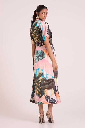 Advait Chione A-Line Printed Midi Dress 