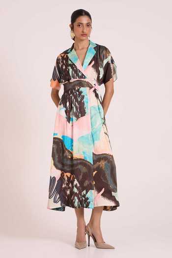 Advait Chione A-Line Printed Midi Dress 