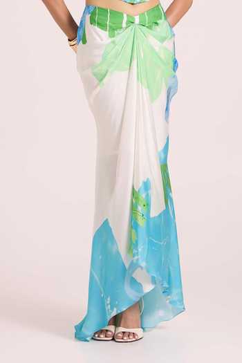 Buy Advait Blue Georgette, Satin, Dupion Embroidery Nere Printed Corset And Draped Skirt Set Online at Aza Fashions Buy_Advait_Blue Georgette, Satin, Dupion Embroidery Nere Printed Corset And Draped Skirt Set _Online_at_Aza_Fashions